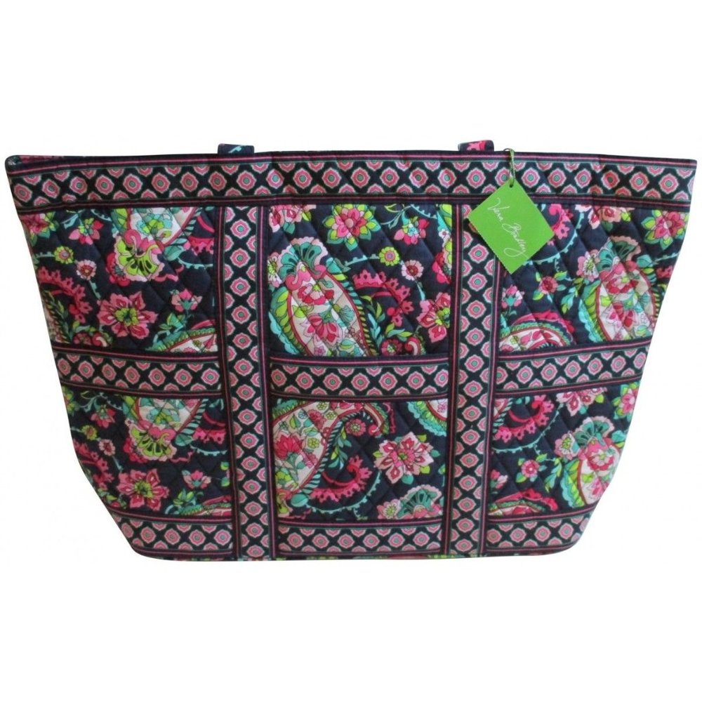 Vera Bradley Tic-Tac-Toe Petal Paisley Tote Six Pockets